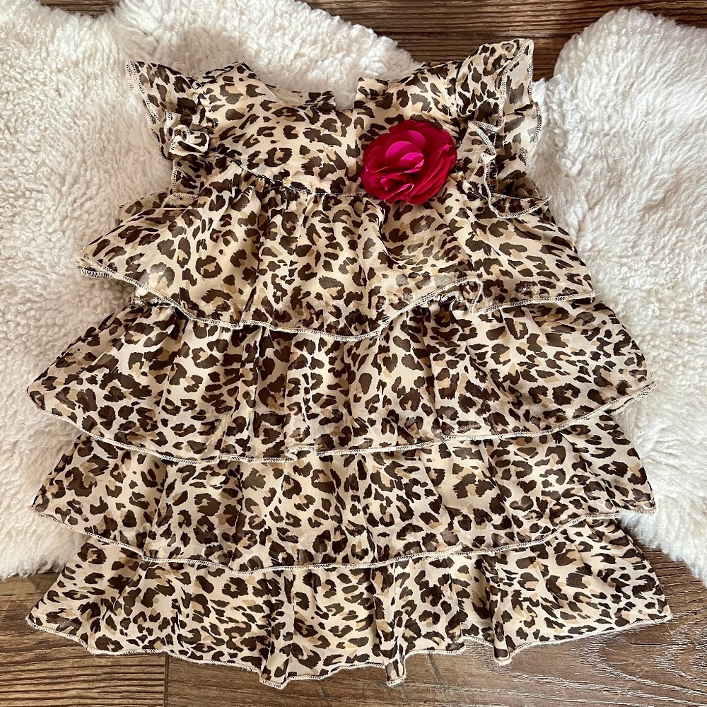 Cheetah Print Dress - 100% Cotton Liner - Baby